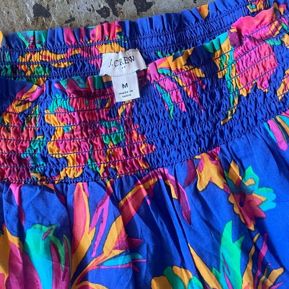 J. Crew Vibrant Blue and Pink 100% Cotton Floral Skirt Size Medium - Picture 2 of 7
